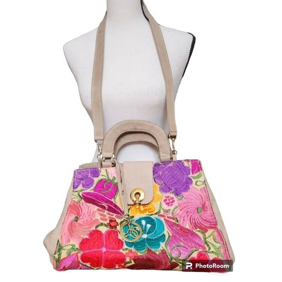 Akarenni Embroidered Leather Bag Mexico Large - Picture 2 of 8